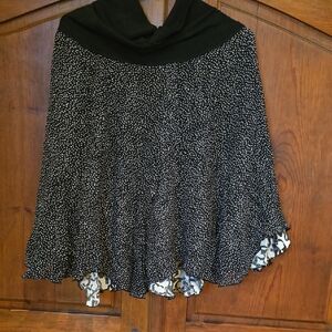 Black and White Polka Dot and Bows Women's Skirt